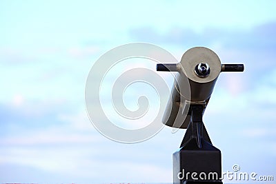 City-view tourist telescope Viewfinder view Day light Stock Photo