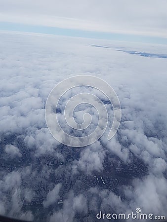 City view from under the clouds Stock Photo