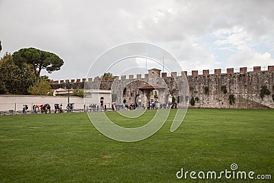 City wall of Pisa, Italy Editorial Stock Photo