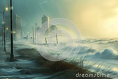 City Windswept landscapes during windy weather Stock Photo