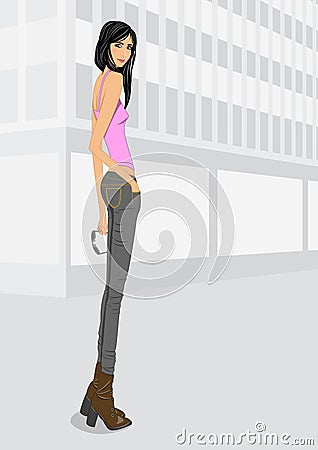 City woman Vector Illustration
