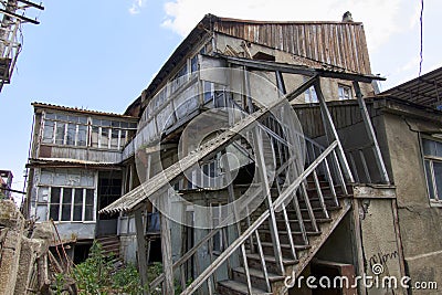 City yard and house, Tbilisi, Georgia Stock Photo