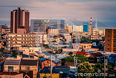 The city of Yokohama from the large shopping street Editorial Stock Photo