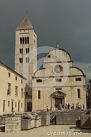 City of Zadar, historic architecture in Croatia. Editorial Stock Photo