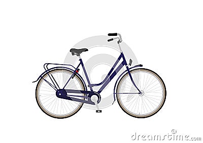 Citybike with blue frame and back-pedal brake. Stock Photo