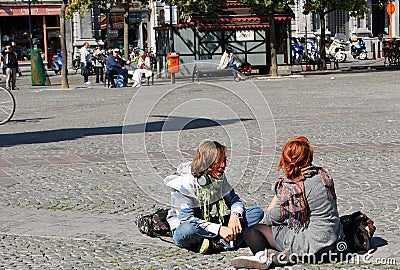 Citylife in Ghent,Belgium Editorial Stock Photo