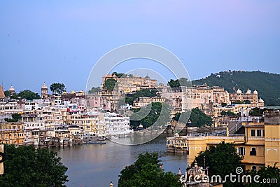 Citys of India - The old town of Jodhpur around the Jojari River, from a house roof Stock Photo