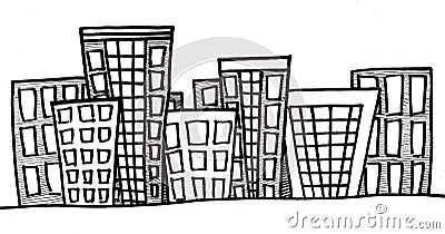 Cityscape Cartoon Illustration