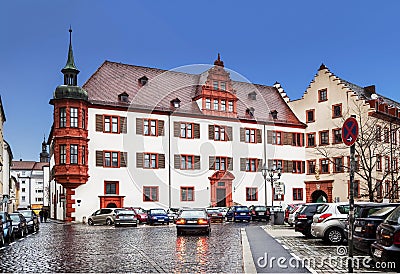 Cityscape with ancient houses in Wurzburg, Bavaria, Editorial Stock Photo