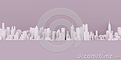 cityscape architecture panorama landscape downtown tall building big city side view 3D illustration Stock Photo