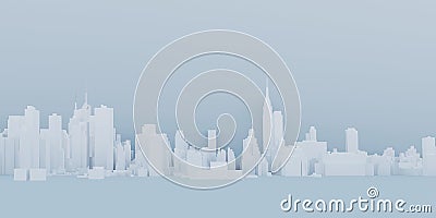 cityscape architecture panorama landscape downtown tall building big city side view 3D illustration Stock Photo