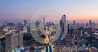 Cityscape around Ratchathewi district, Bangkok. Editorial Stock Photo