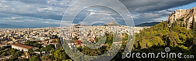 Cityscape of Athens and Lycabettus Hill, Greece. Athens is the capital and largest city of Greece Stock Photo