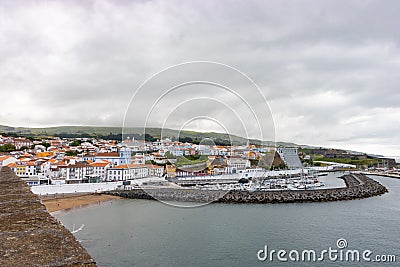 Cityscape in the Atlantic, Angra do Heroismo, Azores islands Stock Photo