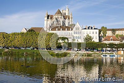 Cityscape in Auxerre, France Stock Photo