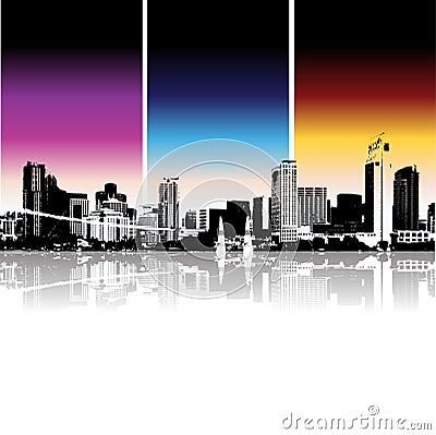 Cityscape background, urban Vector Illustration