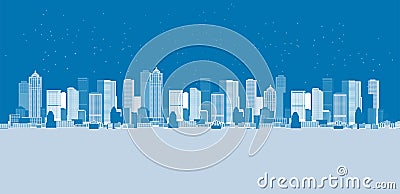 Cityscape background, urban art Vector Illustration