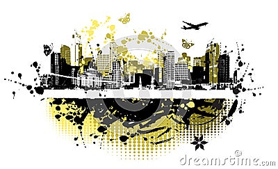 Cityscape background, urban art Vector Illustration