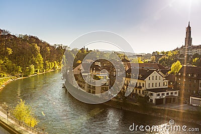 Cityscape in Berne, Switzerland Stock Photo