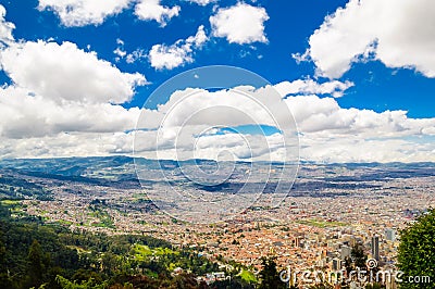 Cityscape of Bogota from Monserrate in Colombia Stock Photo
