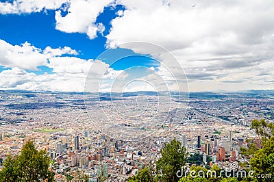 Cityscape of Bogota from Monserrate in Colombia Stock Photo