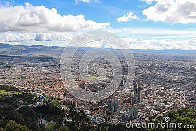 Cityscape of Bogota from Monserrate mount in Colombia Stock Photo