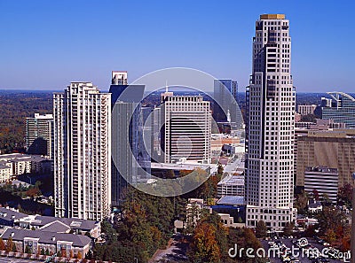 Cityscape of Buckhead location in the City of Atlanta, Fulton County, Georgia Stock Photo