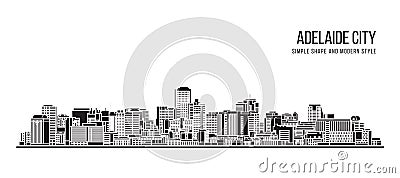 Cityscape Building Abstract shape and modern style art Vector design - Adelaide city Vector Illustration