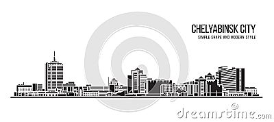 Cityscape Building Abstract shape and modern style art Vector design - Chelyabinsk city Vector Illustration