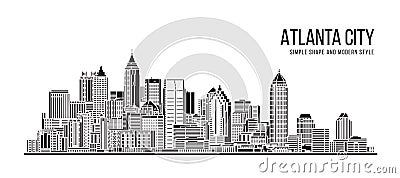 Cityscape Building Abstract Simple shape and modern style art Vector design - Atlanta city Vector Illustration