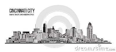 Cityscape Building Abstract Simple shape and modern style art Vector design - Cincinnati city Vector Illustration