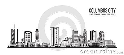 Cityscape Building Abstract Simple shape and modern style art Vector design - Columbus city Vector Illustration