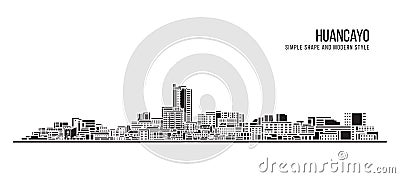 Cityscape Building Abstract Simple shape and modern style art Vector design - Huancayo city Vector Illustration