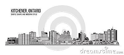 Cityscape Building Abstract Simple shape and modern style art Vector design - Kitchener, Ontario Vector Illustration