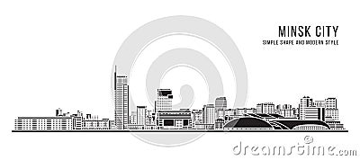 Cityscape Building Abstract Simple shape and modern style art Vector design - Minsk city Vector Illustration