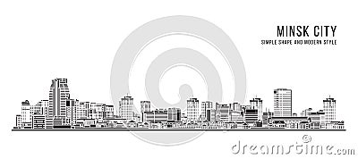 Cityscape Building Abstract Simple shape and modern style art Vector design - Minsk city Vector Illustration