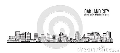 Cityscape Building Abstract Simple shape and modern style art Vector design - Oakland city Vector Illustration