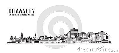 Cityscape Building Abstract Simple shape and modern style art Vector design - Ottawa city Vector Illustration