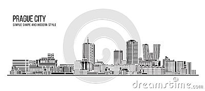 Cityscape Building Abstract Simple shape and modern style art Vector design - Prague city Vector Illustration