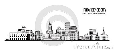 Cityscape Building Abstract Simple shape and modern style art Vector design - Providence city Vector Illustration