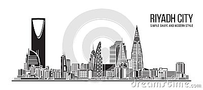 Cityscape Building Abstract Simple shape and modern style art Vector design - Riyadh city Vector Illustration