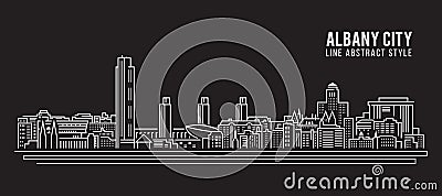 Cityscape Building Line art Vector Illustration design - Albany city Vector Illustration