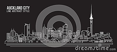 Cityscape Building Line art Vector Illustration design - Auckland city Vector Illustration