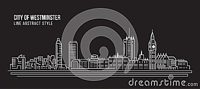 Cityscape Building Line art Vector Illustration design - city of westminster Vector Illustration