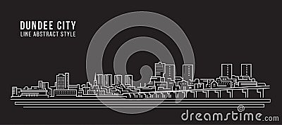 Cityscape Building Line art Vector Illustration design - Dundee city Vector Illustration