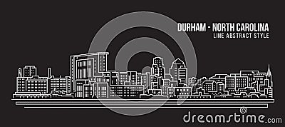 Cityscape Building Line art Vector Illustration design - durham city north carolina Vector Illustration