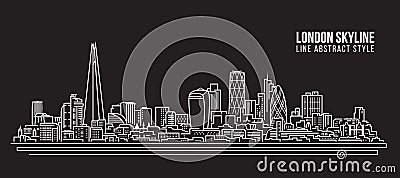 Cityscape Building Line art Vector Illustration design - London skyline Vector Illustration