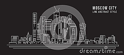 Cityscape Building Line art Vector Illustration design - moscow city Vector Illustration