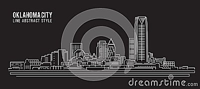 Cityscape Building Line art Vector Illustration design - Oklahoma city Vector Illustration