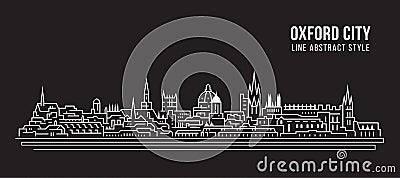 Cityscape Building Line art Vector Illustration design - Oxford city Vector Illustration
